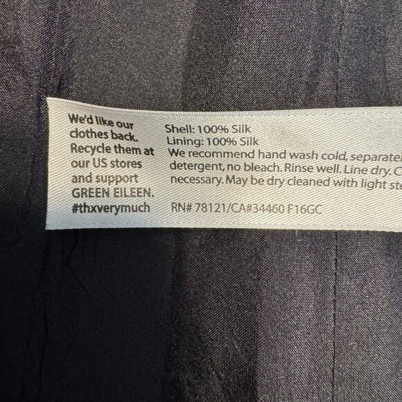 Eileen Fisher Open Front Silk Cardigan Womens Size XS Pocket Minimalist Layering - Picture 5 of 8